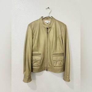 Gold  Bronze leather jacket by Casual Corner Size L